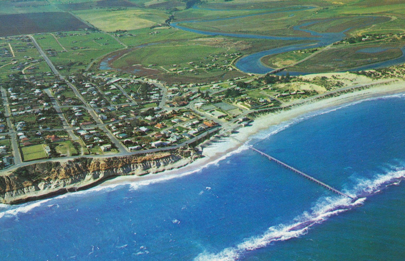 Port Noarlunga Onkaparinga River Australia Aerial Postcard
