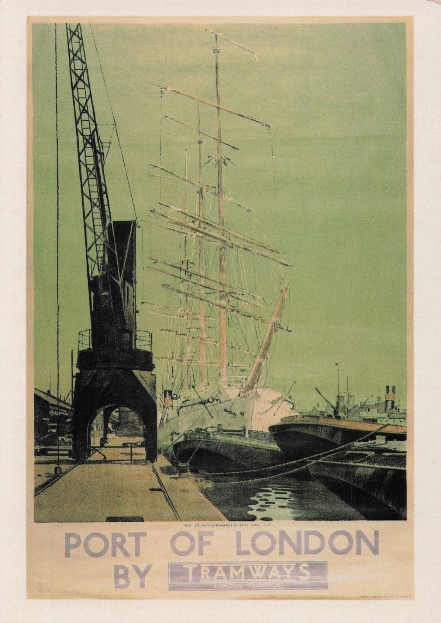 Port Of London Boats Docks 1933 London Transport Advertising Postcard