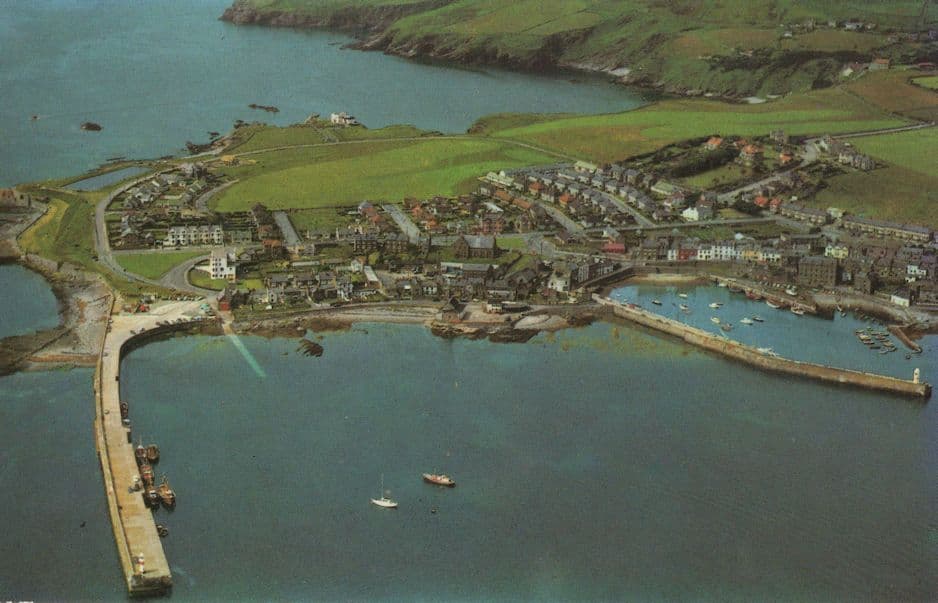 Port St Mary Isle Of Man Manchester Airport Plane View 1970s Postcard