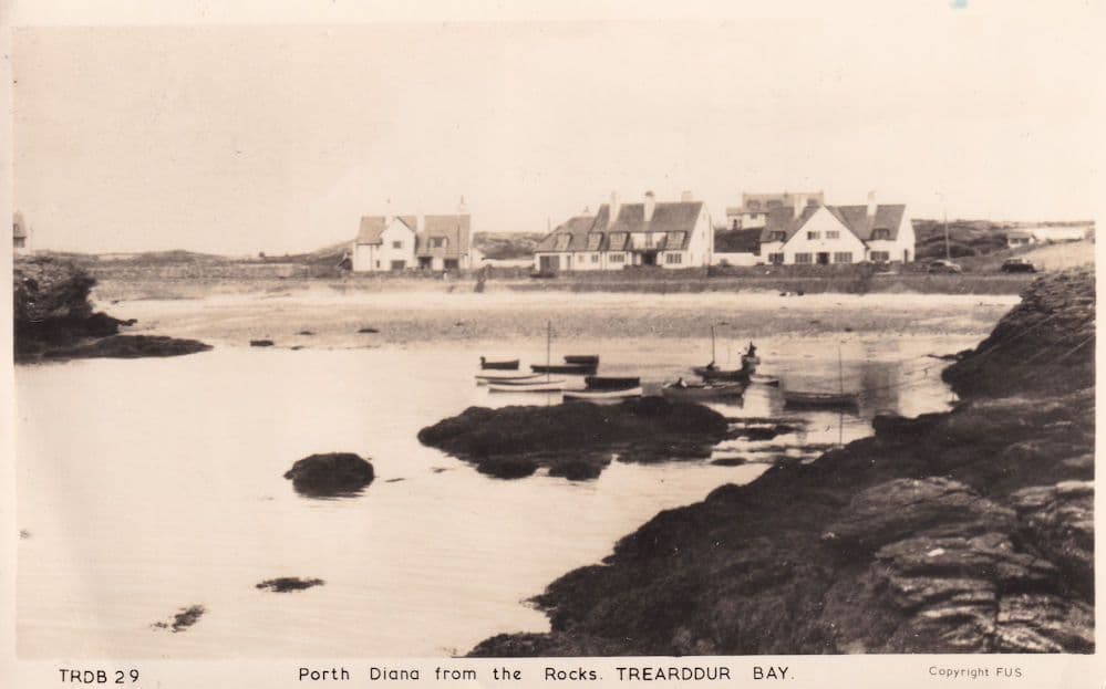 Porth Diana Treardour Bay Welsh Real Photo Old Postcard
