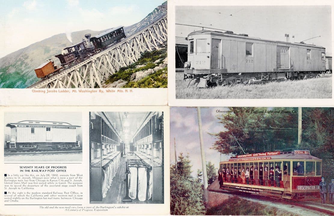 Portland Observation Car Indiana Railroad 4x USA Transport Old Postcard s