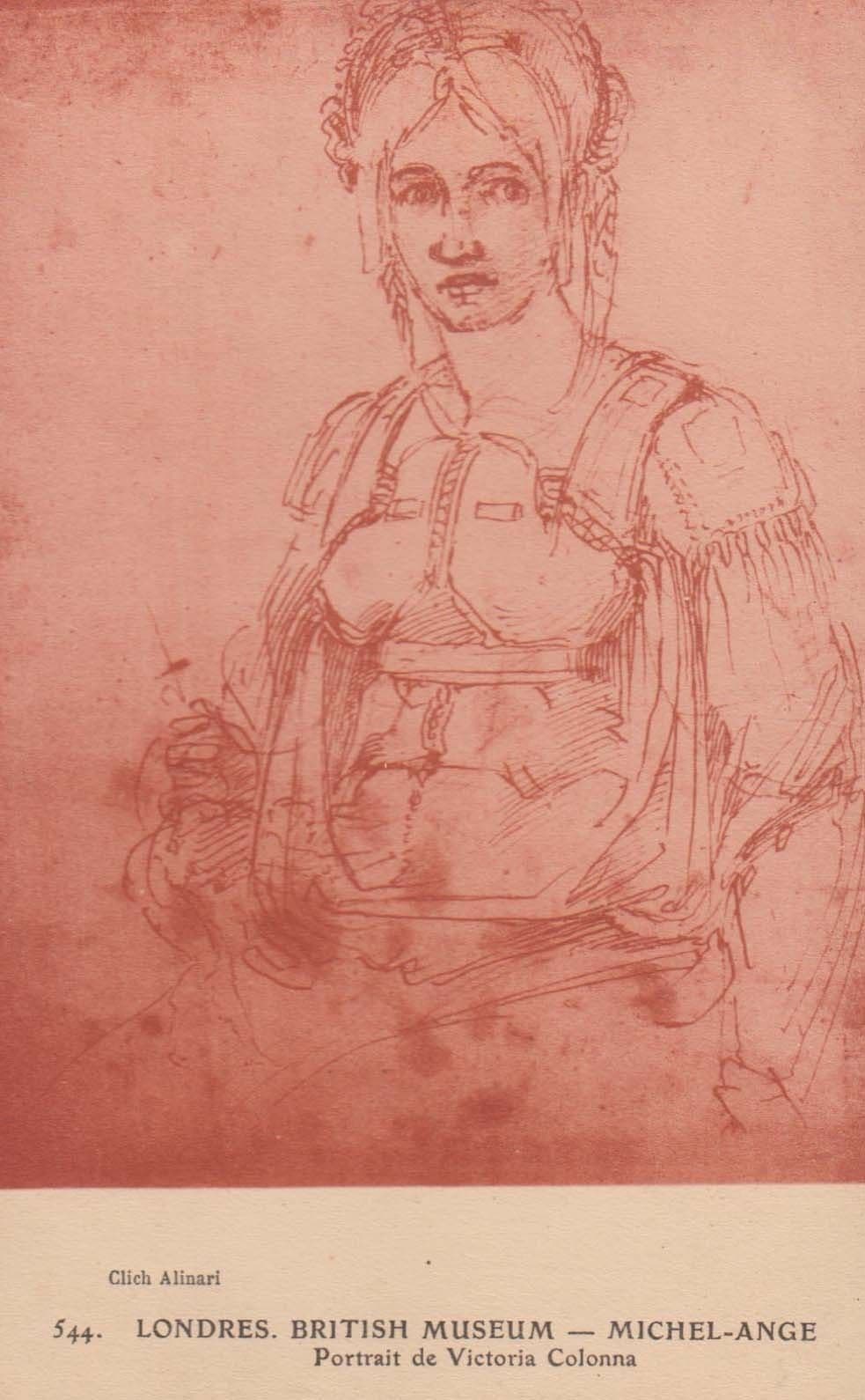 Portrait De Victoria Colenna British Museum Michel Ange Old Painting Postcard