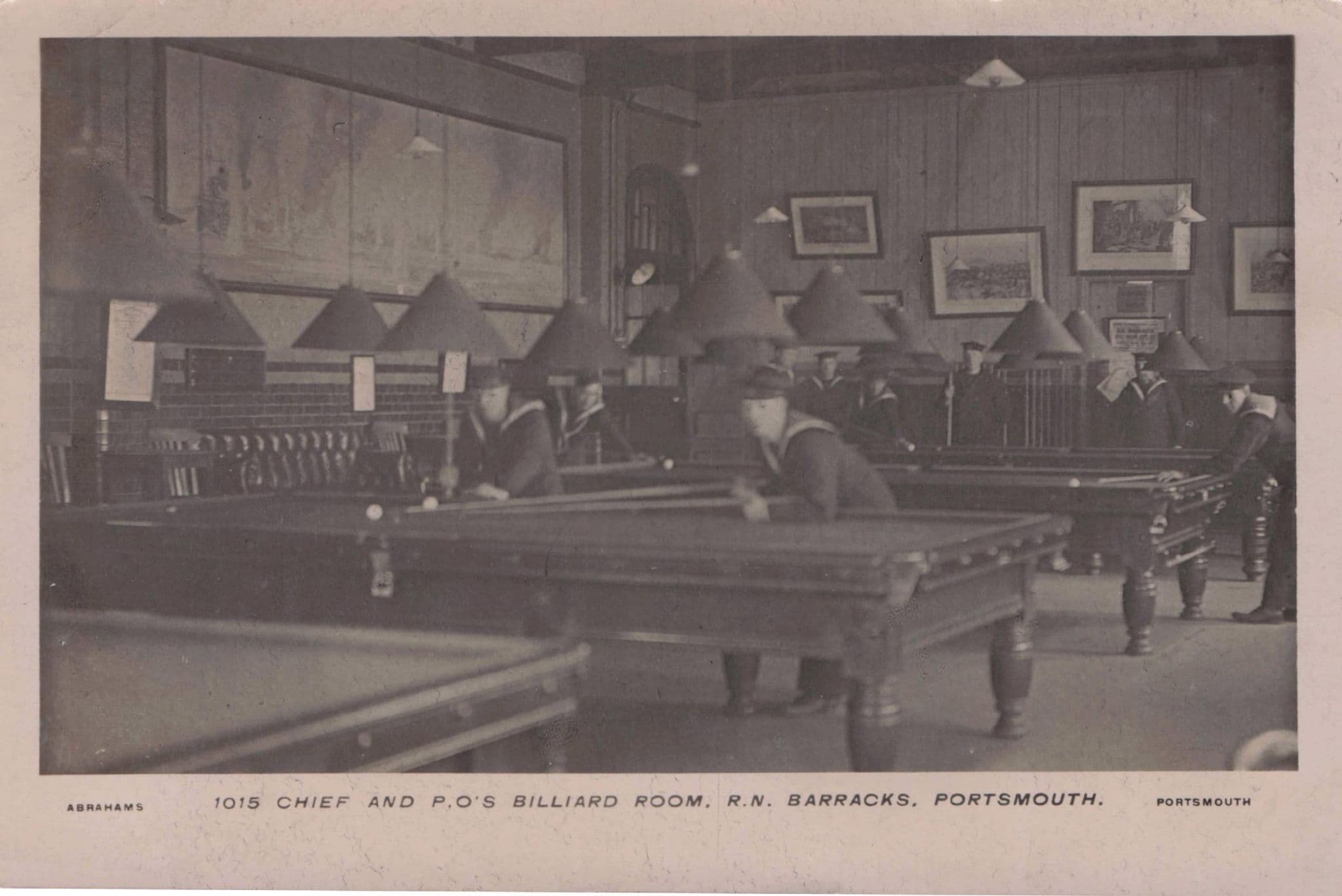 Portsmouth 1015 Chief Barracks Soldiers Old Real Photo Military Postcard