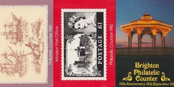 Portsmouth Brighton Windsor Philatelic Counter 1982 Event Advertising Postcard s