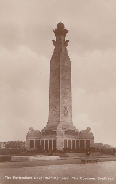 Portsmouth Naval War Memorial Real Photo Postcard EX