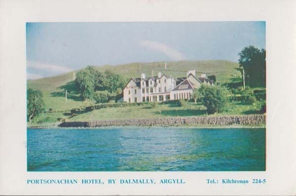 Portsonachan Hotel Motel Lake Panoramic Vintage Rare Argyll Scottish Postcard