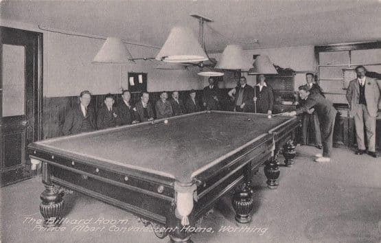 Posh Billiard Sports at Prince Albert Home Worthing Sussex Old Postcard