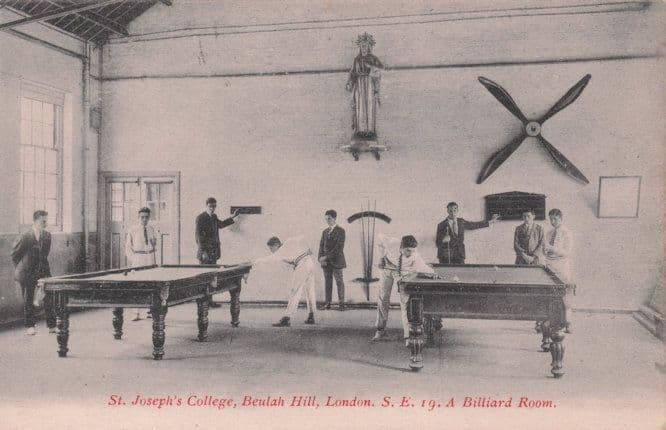 Posh Billiards at St Josephs College Crystal Palace London Old Postcard