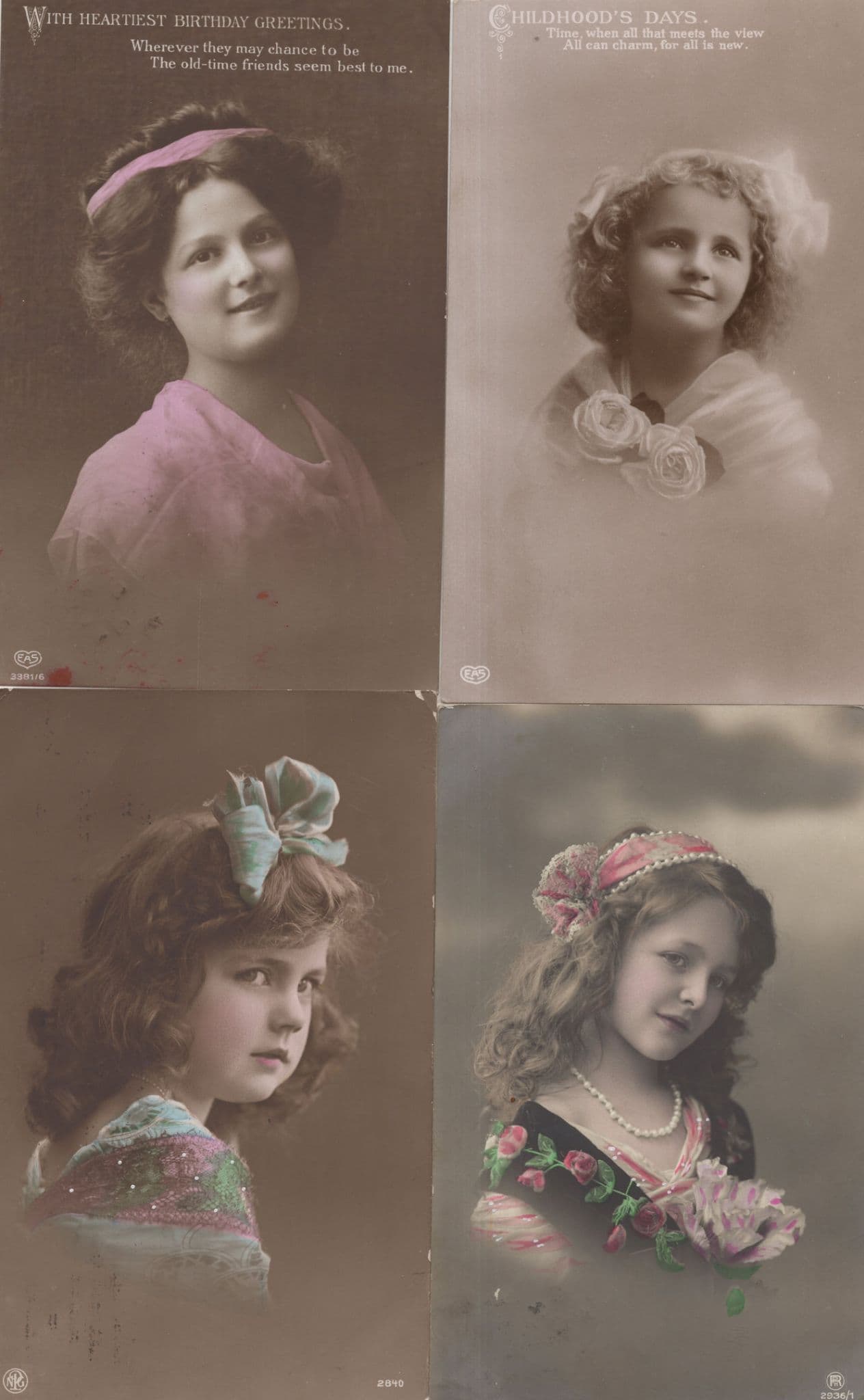 Posh Upper Class Children Fashion 4x Old Postcard s