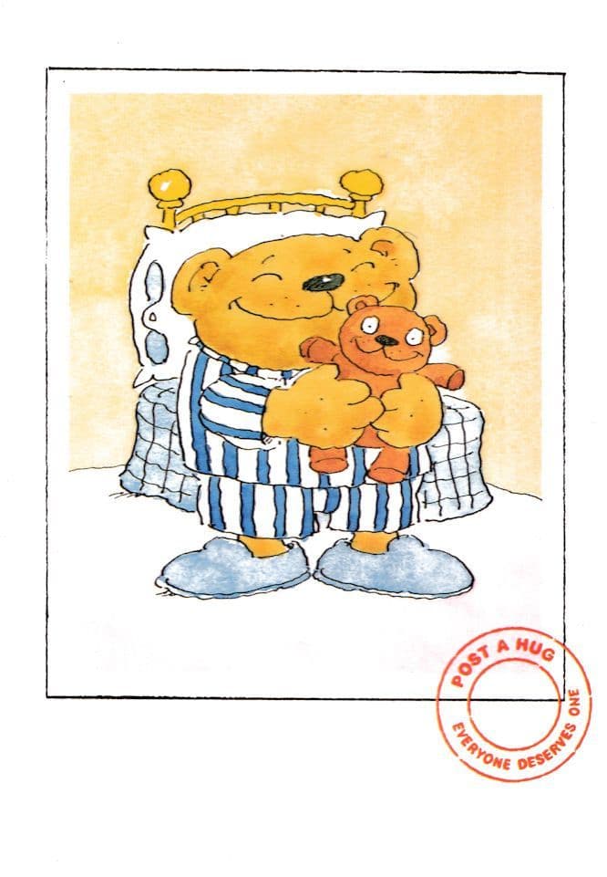 Post A Hug Teddy Bear Advertising Postcard