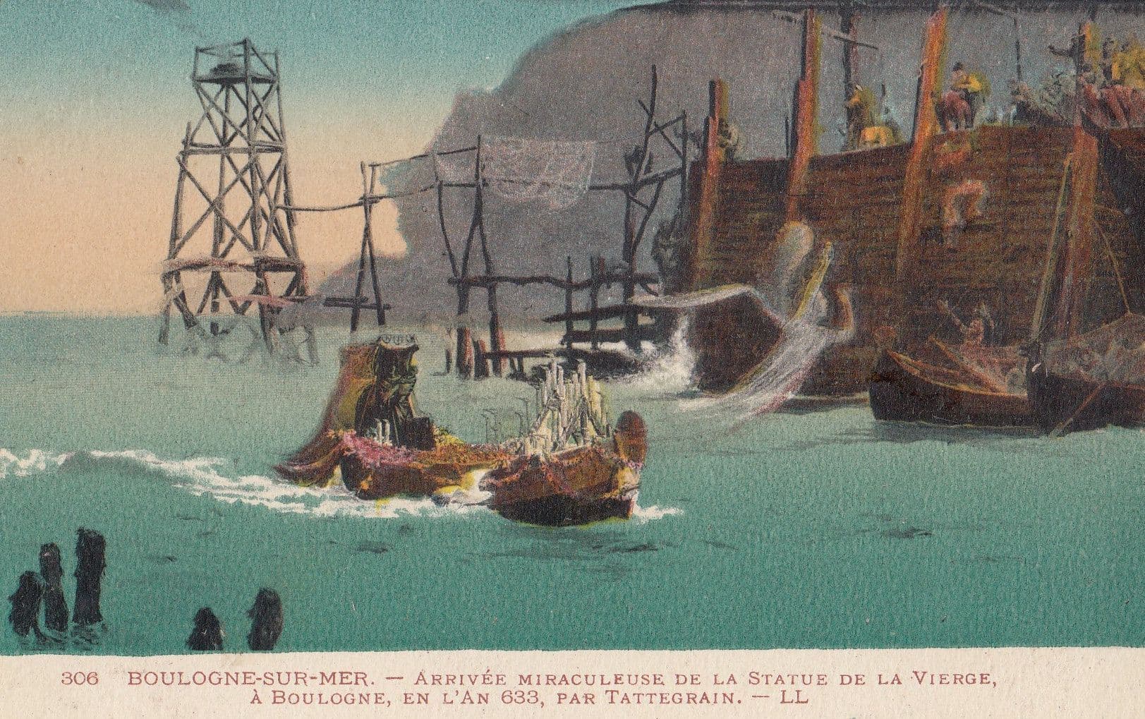 Postcards / Europe / France / Other Boulogne Sur Mer Statue De La Vierge Arrivee Miraculeuse Religi