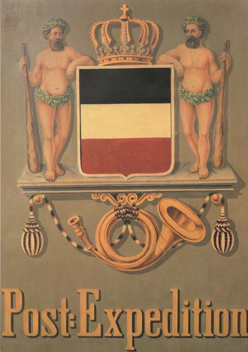 Posthausschild Norddeutsche Bundespost 1868 German Sign Postcard