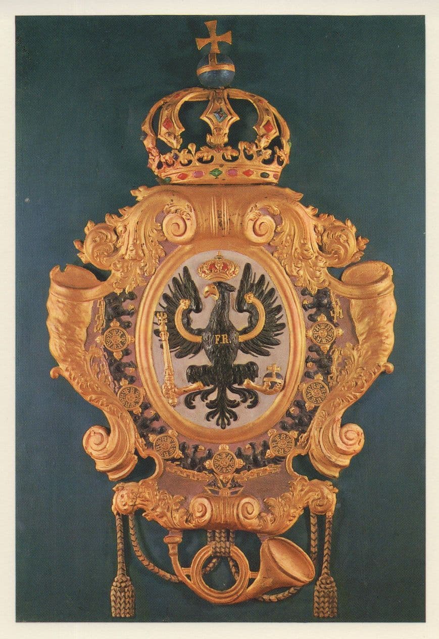 Posthausschild Preuben Um 1725 Old German Post Box Postcard