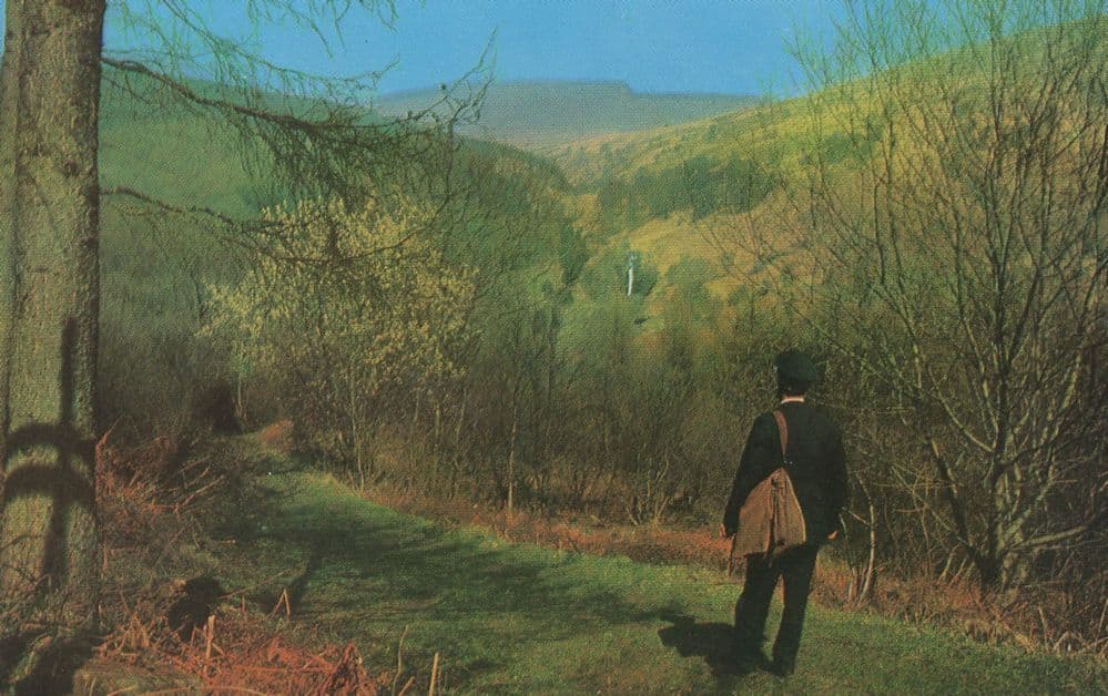 Postman at Brecons National Park Welsh 1970s Postcard