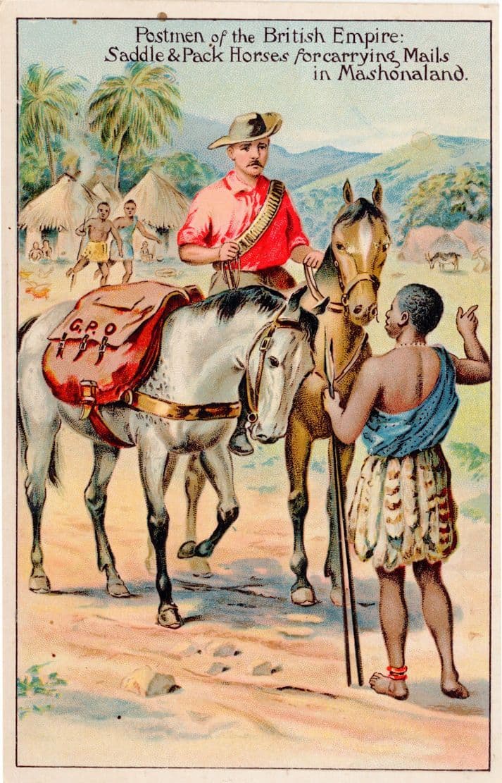 Postmen Of The British Empire Mashonaland Africa Postcard