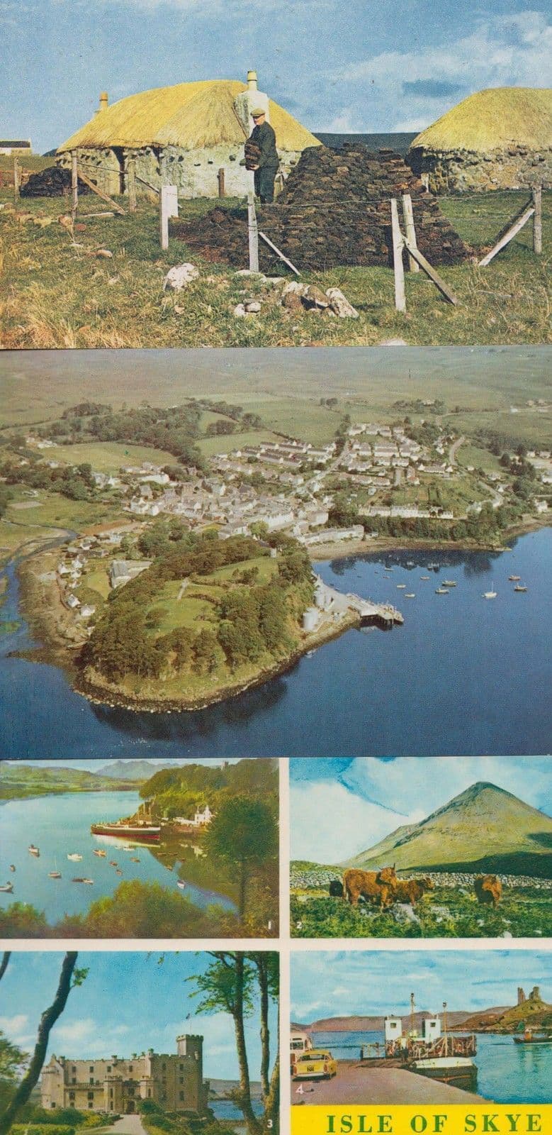 Potree From The Air Isle Of Skye Harbour Thatched Croft 3x 1970s Postcard