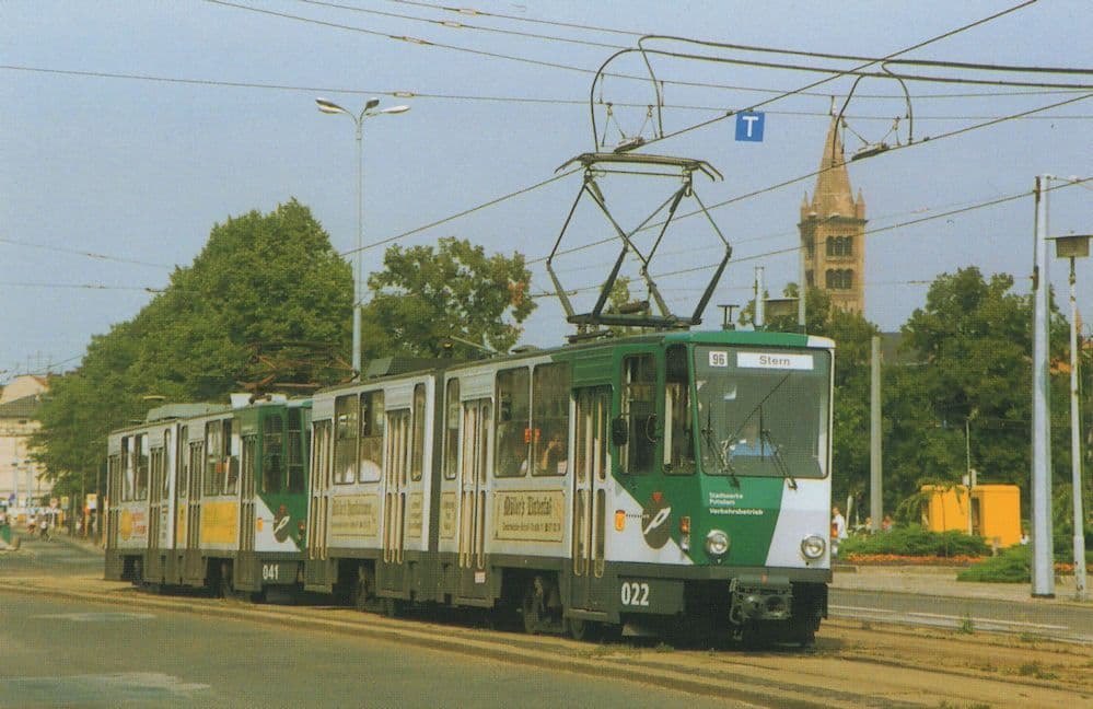 Potsdam 022 041 KT4D Tram CKD Praha Hauptbahnhof Postcard