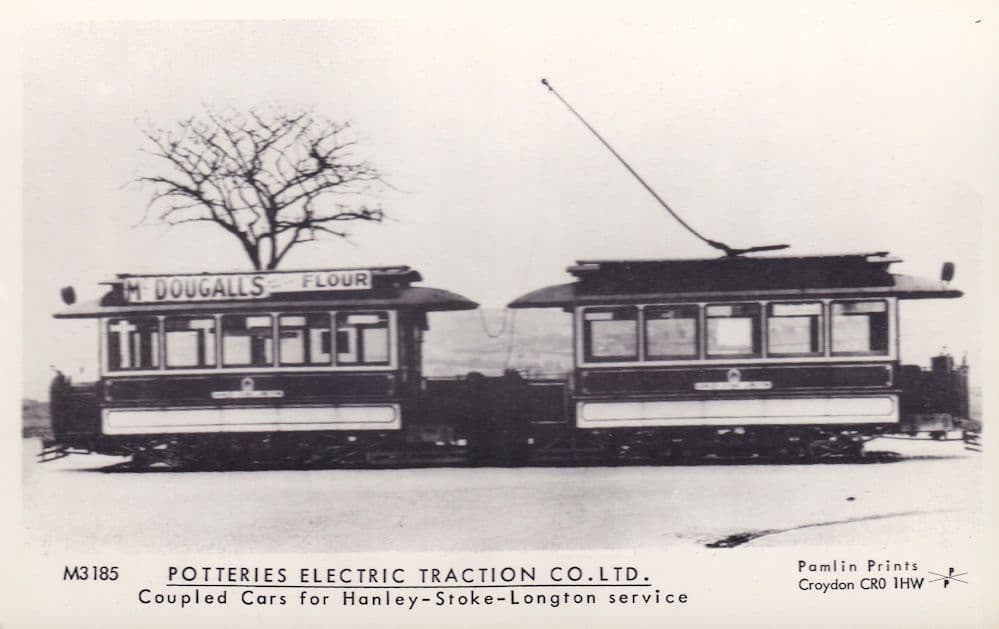 Potteries Electric Traction Hangle Stoke Langton Train Postcard