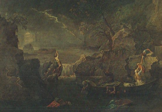Poussin L'Hiver Ou Le Deluge Painting Postcard