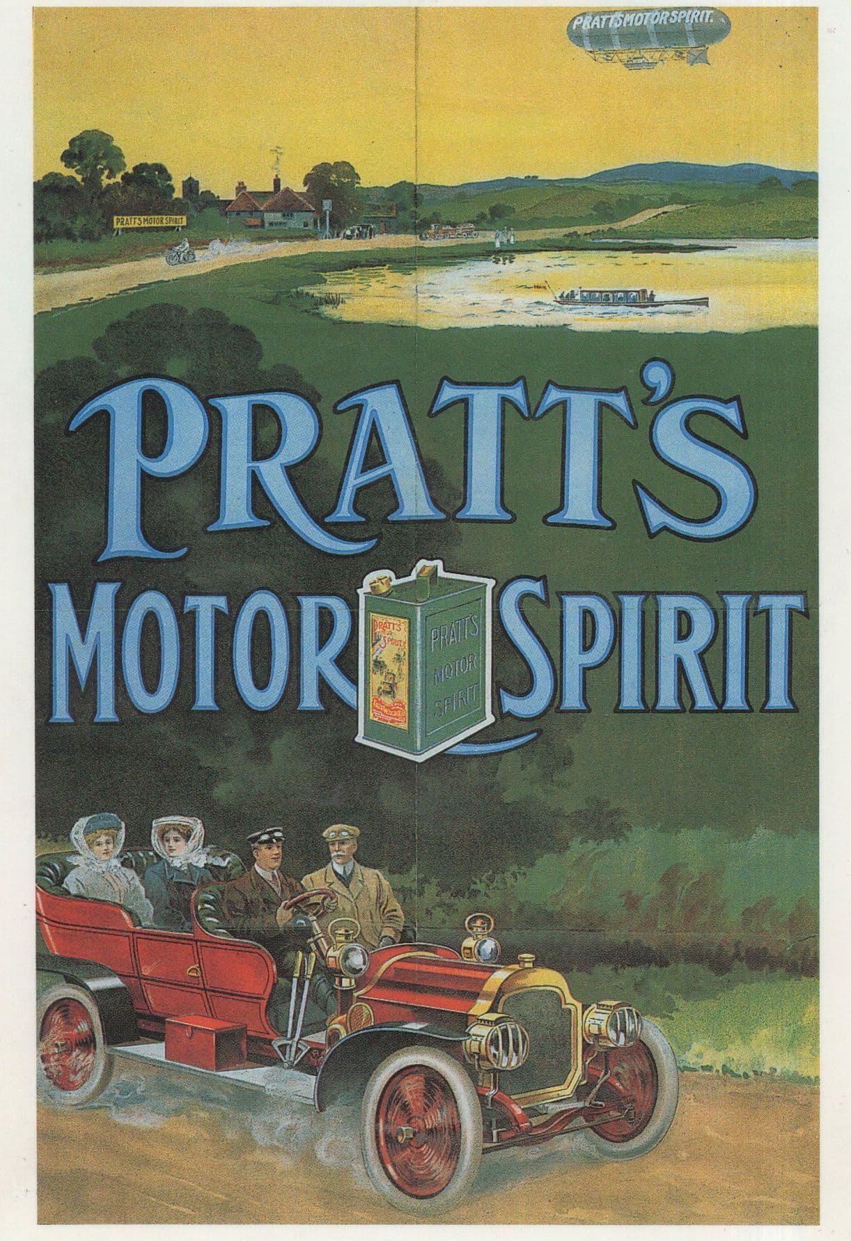 Pratt's Motor Spirit Petrol Oil Poster Advertising Postcard