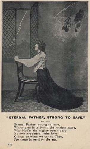 Prayer To Sailors Military Navy Army Men On Sea Antique Songcard Postcard