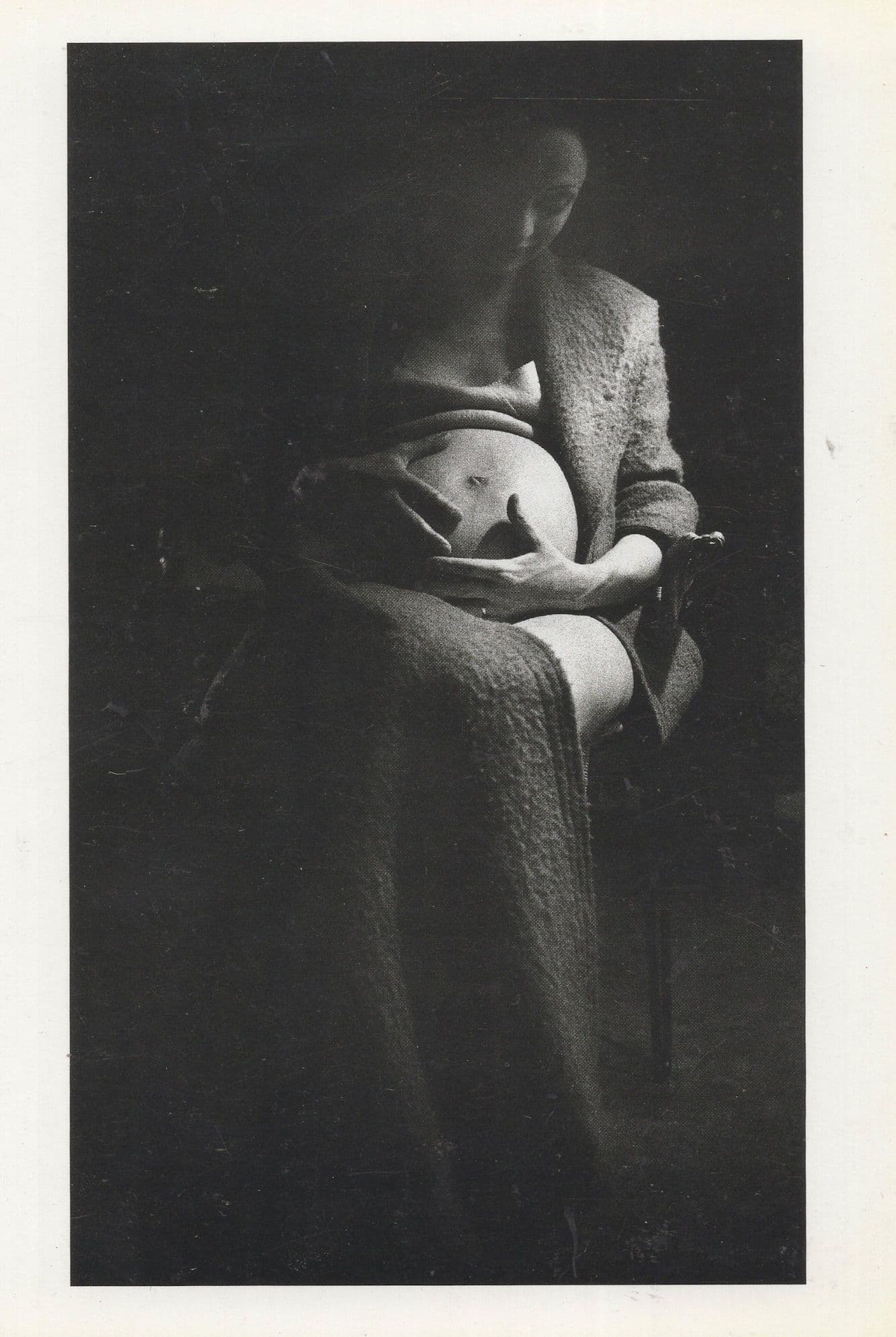 Pregnant Lady in Paris France 1950s Pregnancy Photo Postcard