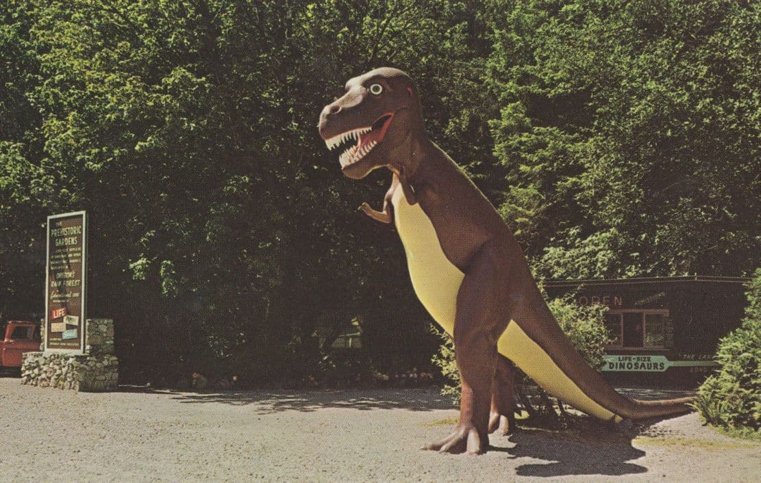 Prehistoric Gardens Oregon Coast Highway Dinosaur Statue Rare Postcard