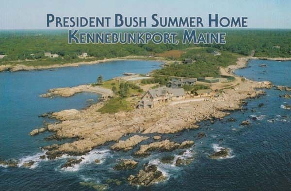 President Bush Summer Home Kennebunkport Maine Rare American Mint Postcard