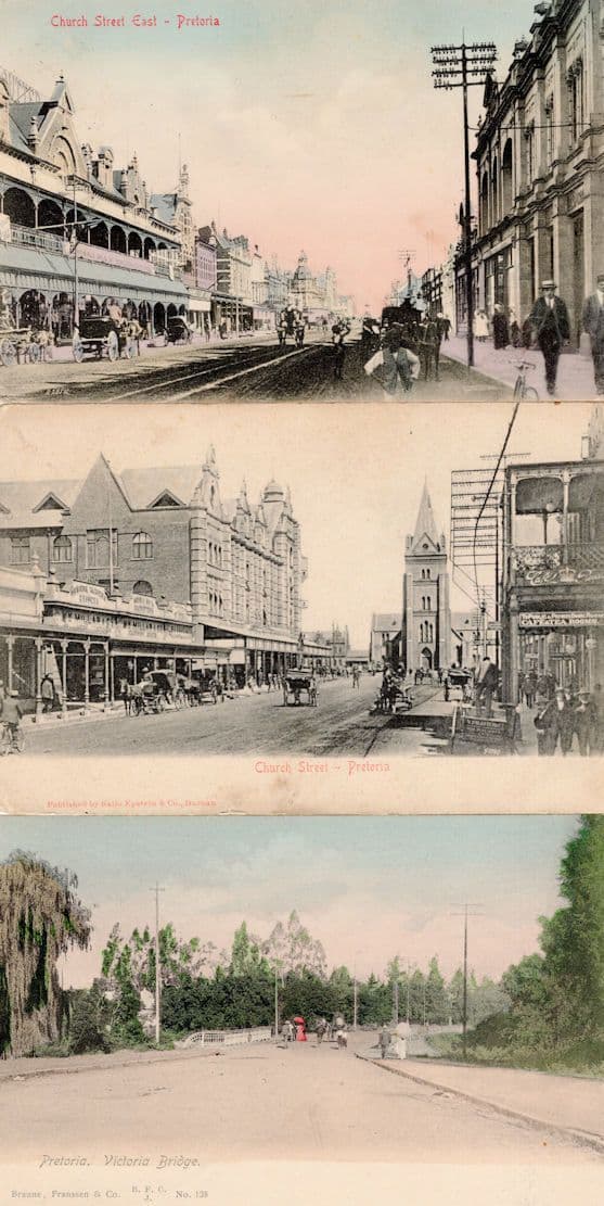 Pretoria Church Street Victoria Bridge South Africa 3x Postcard s