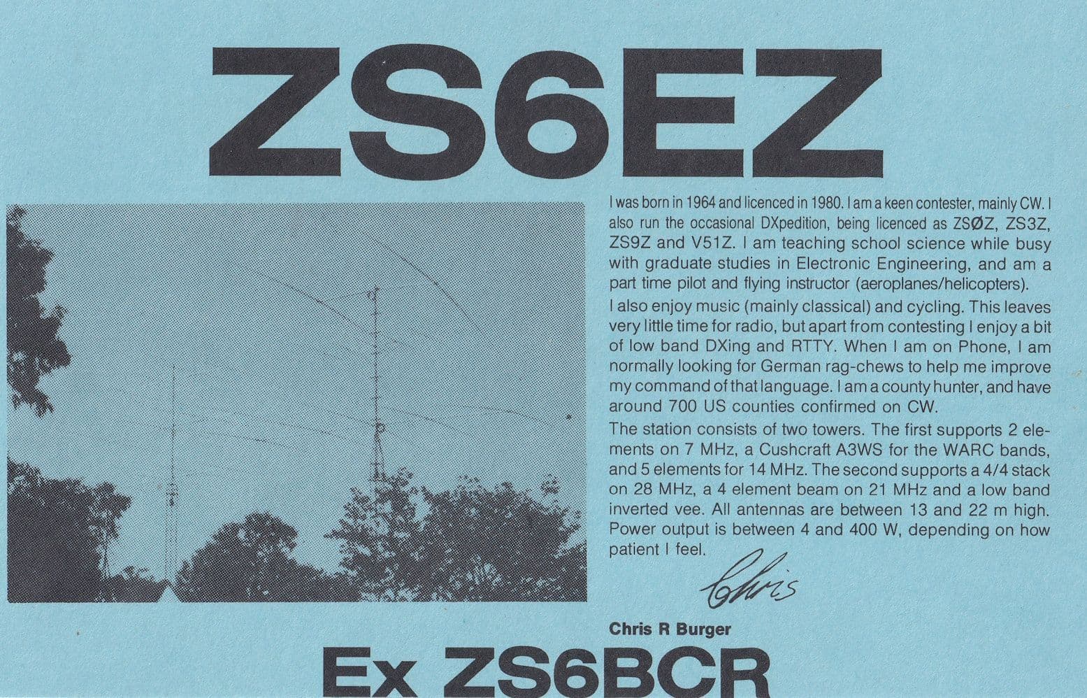 Pretoria South Africa Radio QSL Card