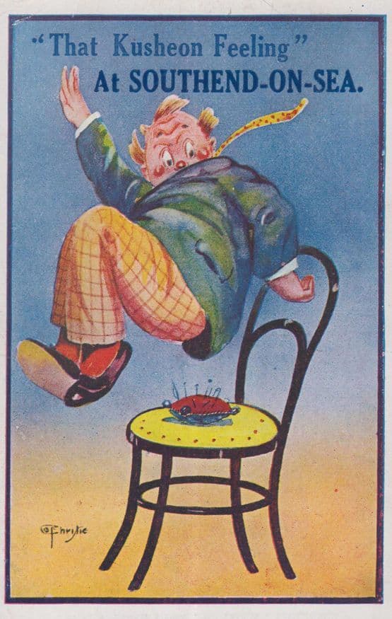 Prickly Embroidery Pin Cashion Practical Joke Southend On Sea Vintage Postcard