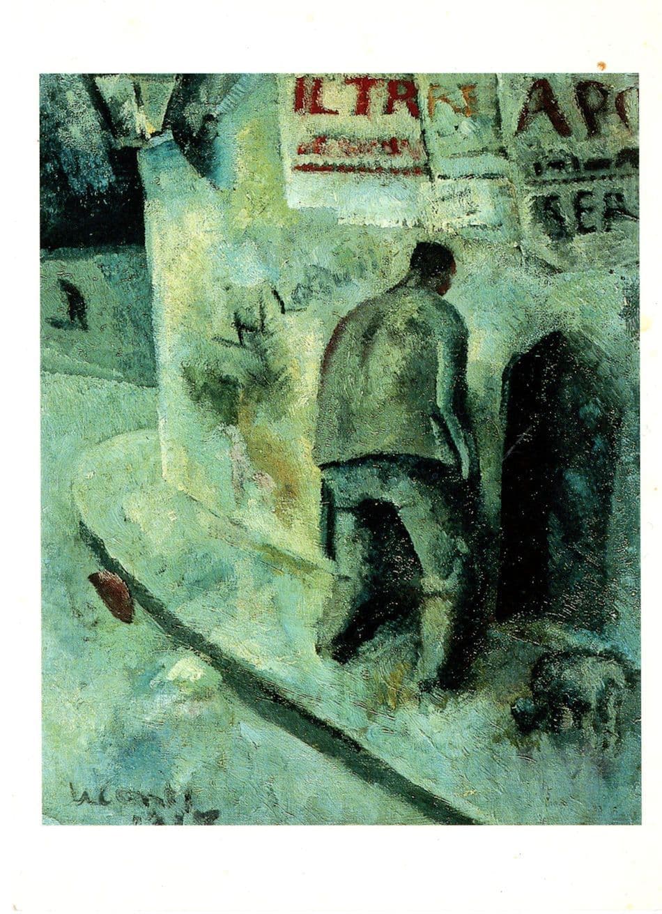 Primo Conti Nocturnal Lane 1917 Oil Painting Postcard