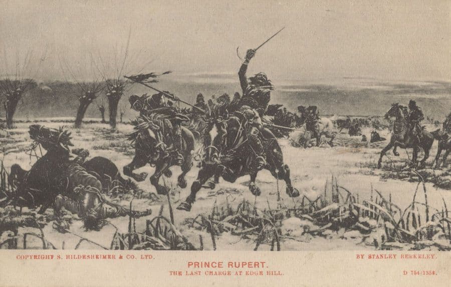 Prince Rupert The Last Charge at Edge Hill by Stanley Berkeley Painting Postcard