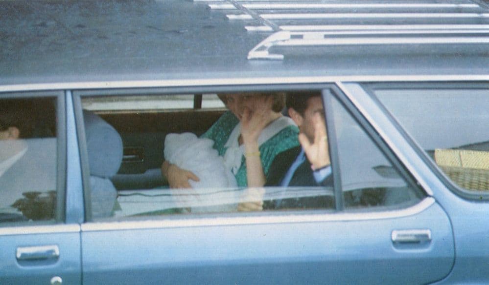 Prince William in Car Goes Home 1982 Royal Chauffeur Postcard