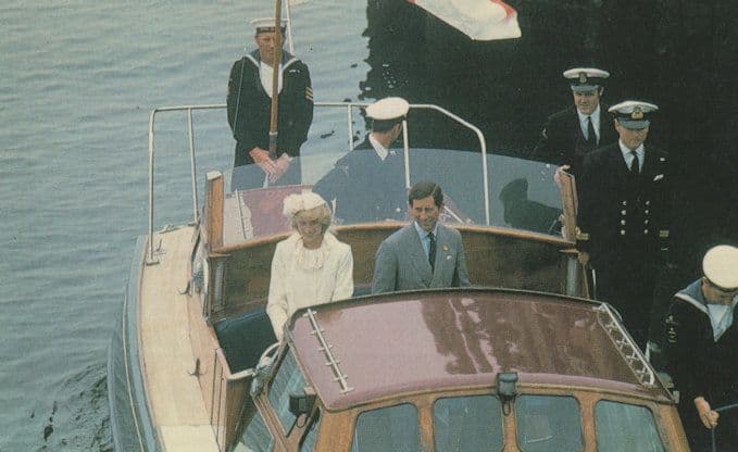 Princess Charles Princess Diana Royal Boat Canadian Tour Postcard