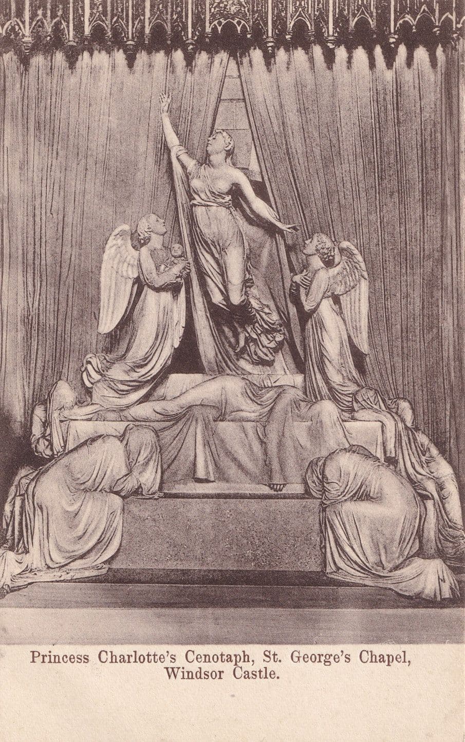 Princess Charlottes Cenotaph Windsor Castle Old Postcard