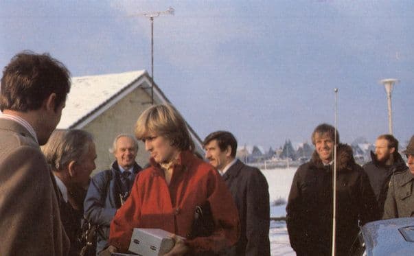 Princess Diana at St Marys School Tetbury Cotswolds Postcard