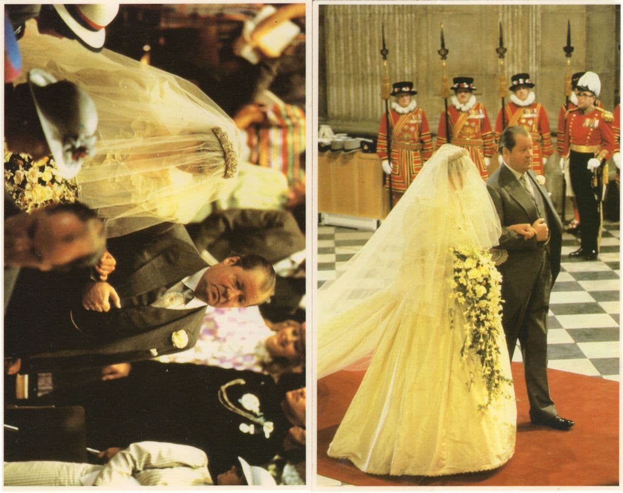 Princess Diana Entering The Church 1981 Royal Wedding 2x Postcard s