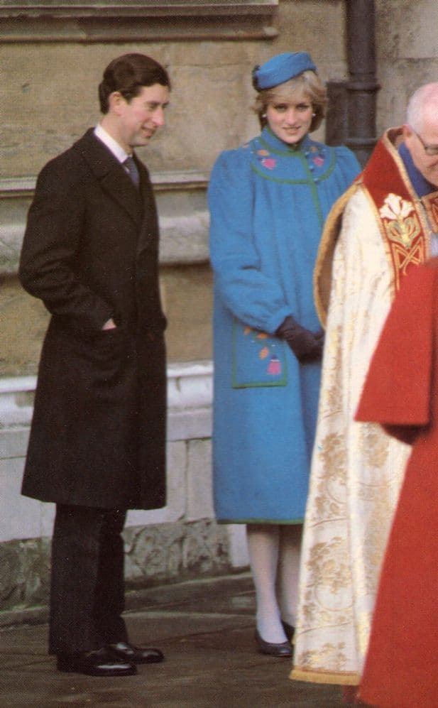Princess Diana in Church Christmas Day 1981 Royalty Postcard