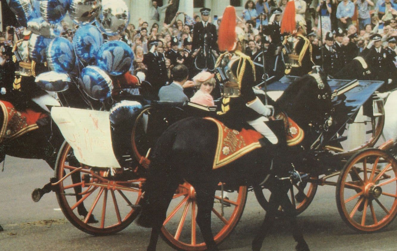 Princess Diana Prince Charles After Just Married Wedding Postcard