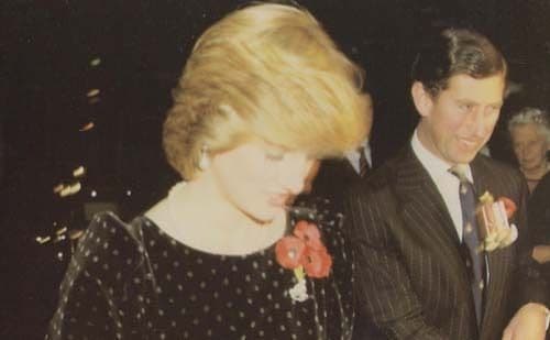 Princess Diana Prince Charles at Albert Hall Remembrance Sunday Royal Postcard