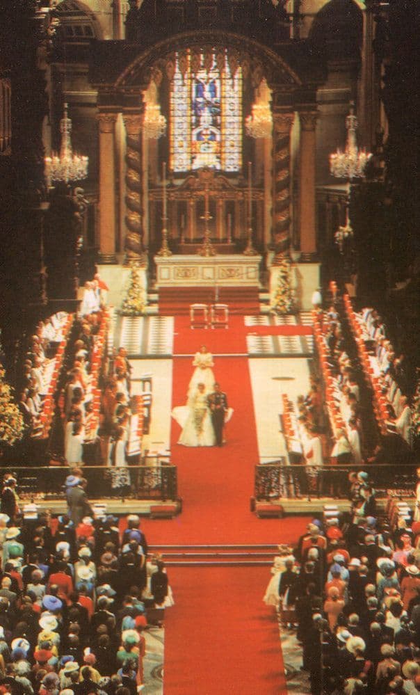 Princess Diana Wedding 1981 Church Service Aerial Postcard