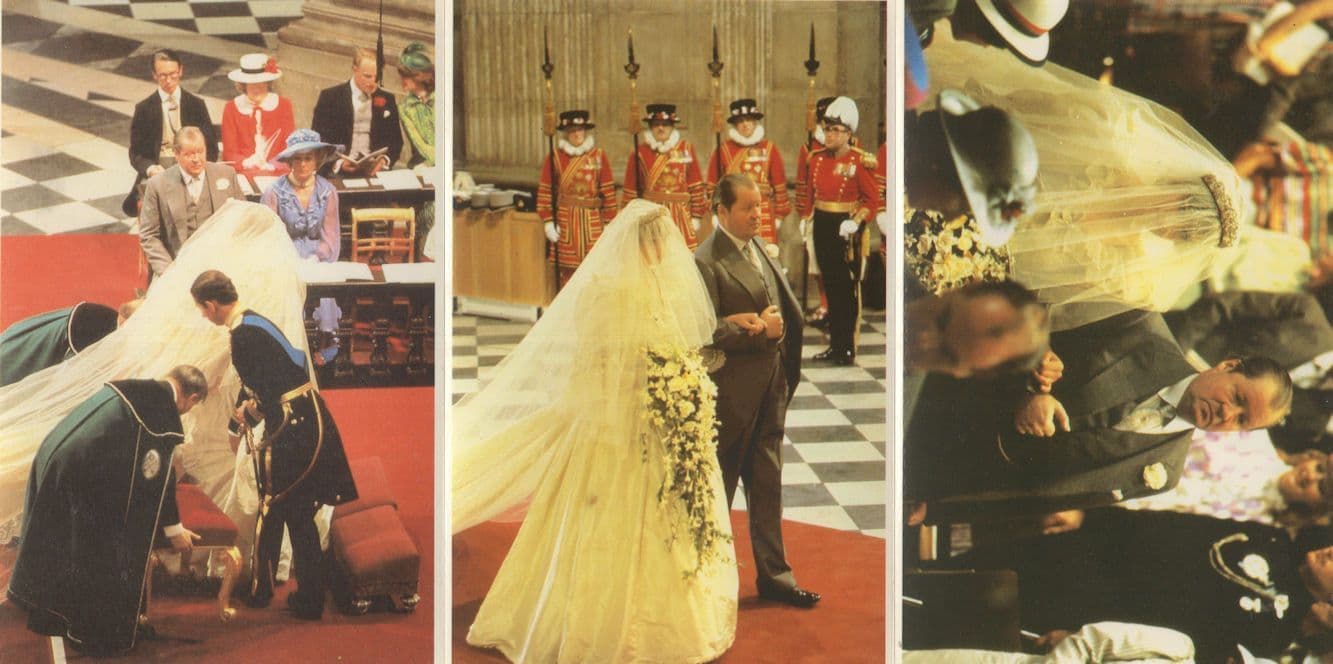 Princess Diana With Earl Spencer Royal Wedding 3x Postcard s