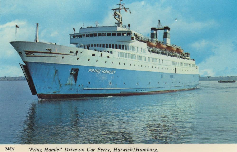 Prinz Hamlet Ship At Harwich 1970s Postcard