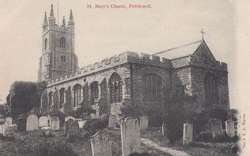 Prittlewell St Marys Church Stunning Antique Postcard