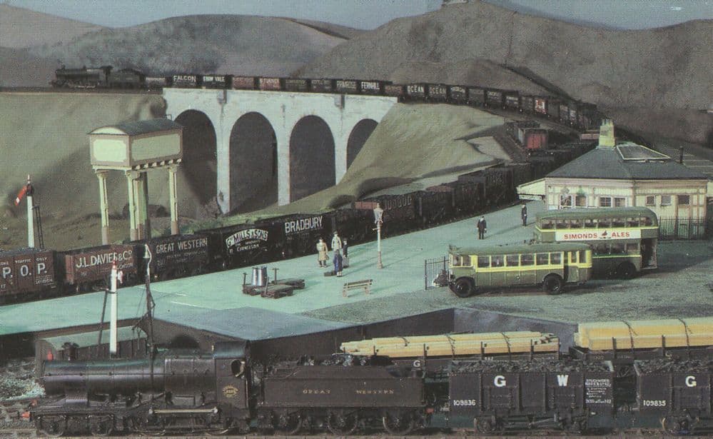 Private Owens Wagons at Pen Tor Junction Model Railway Postcard