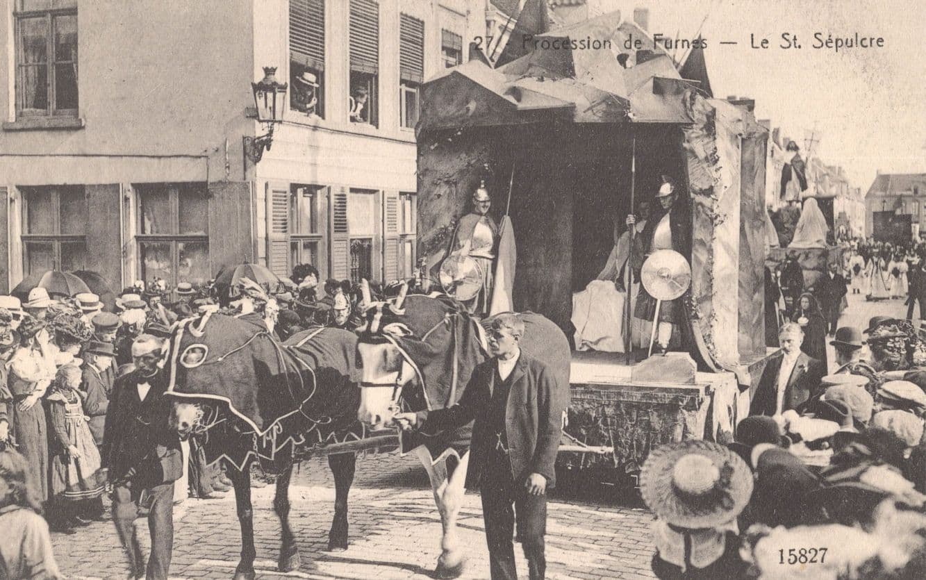 Procession De Furnes Le St Saint Sepulcre Belgium Old Postcard