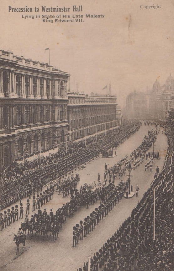 Procession Proceeding To Westminster Hall King Edward VII 3x Old Royal Postcard