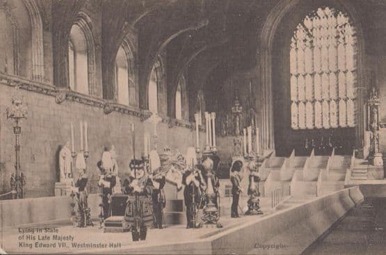 Procession Proceeding To Westminster Hall King Edward VII 3x Old Royal Postcard