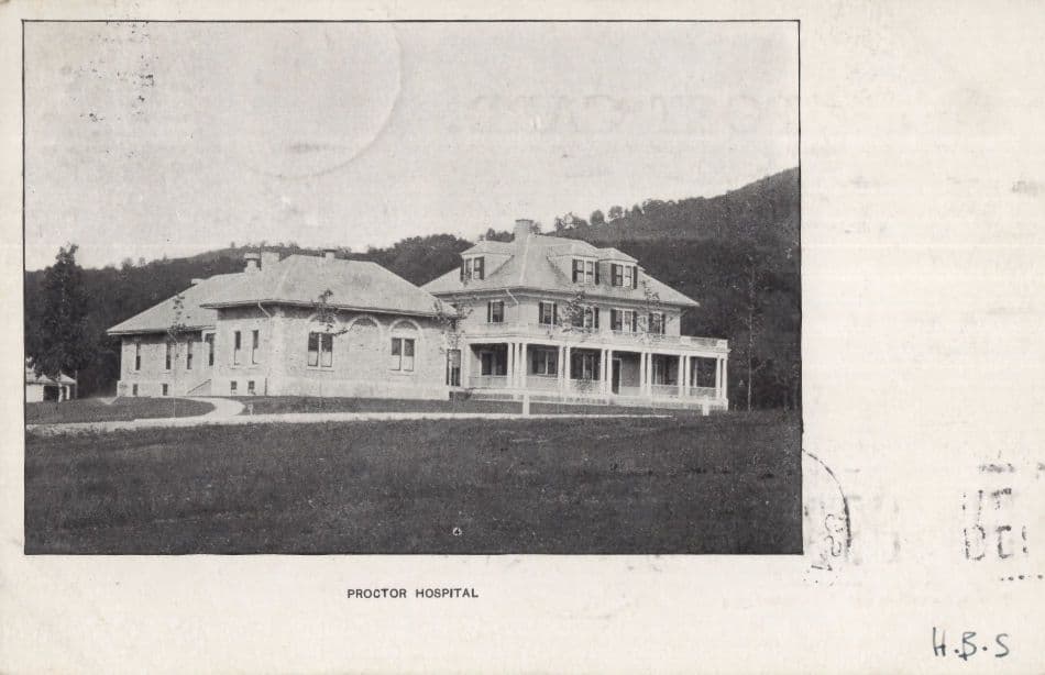 Proctor Hospital Vermont Antique B&W 1905 Rare Postcard
